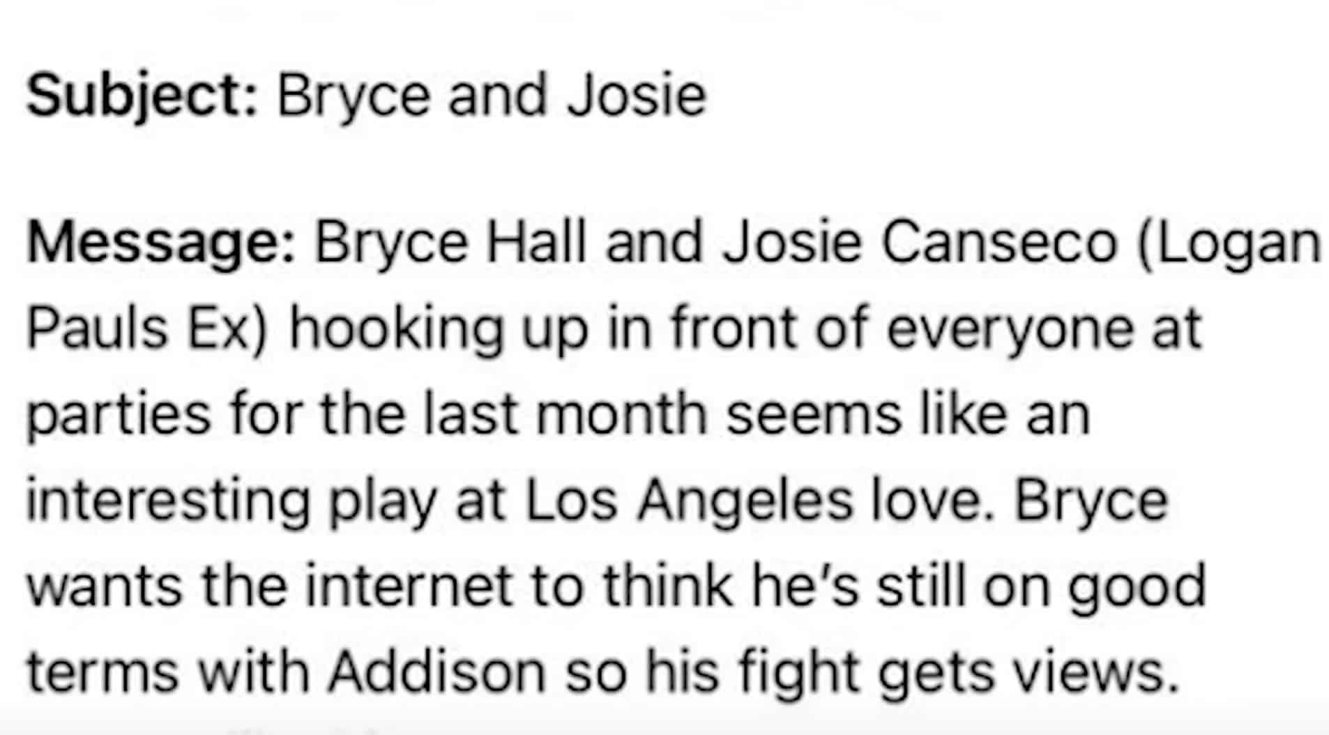 Josie Canseco Bryce Hall rumors Deuxoi