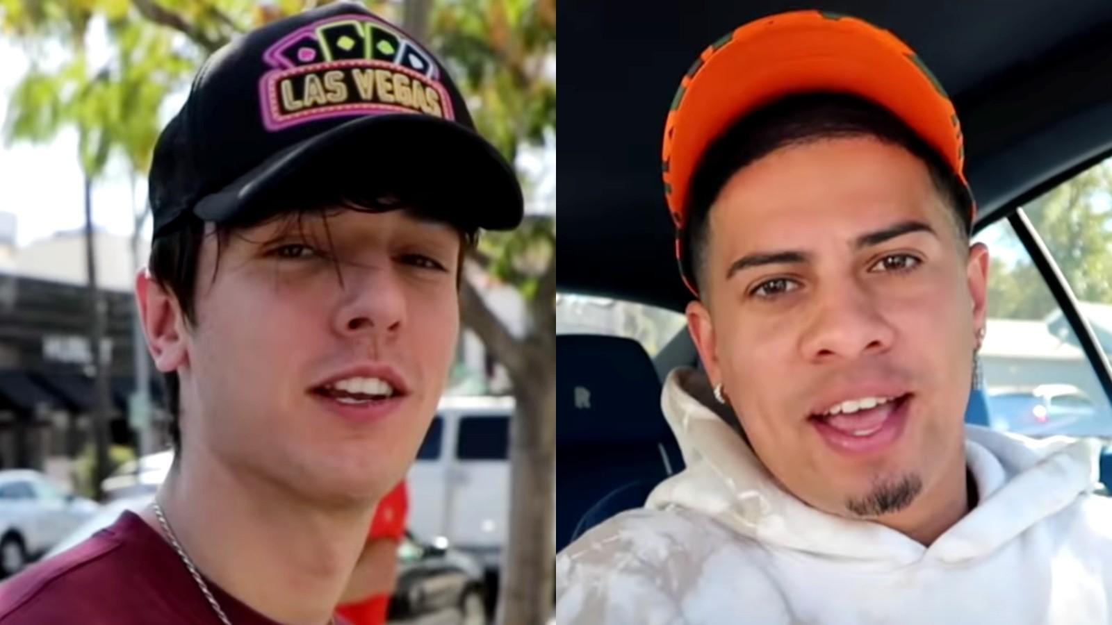 Bryce Hall and Austin McBroom in separate vlogs