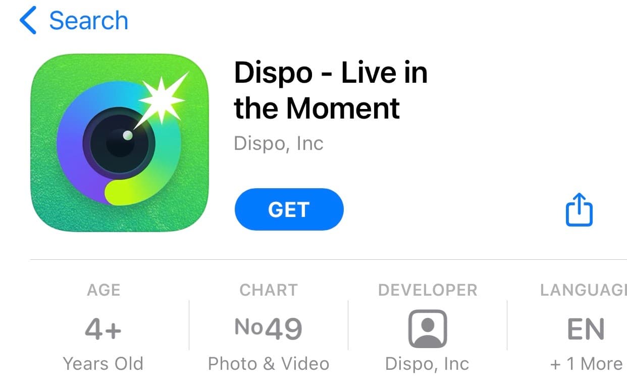 Dispo app store page