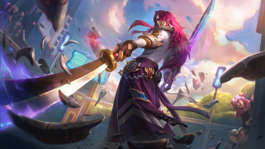 Yone (pictured) is one of five LoL champs getting "Battle Academia" skins this patch.