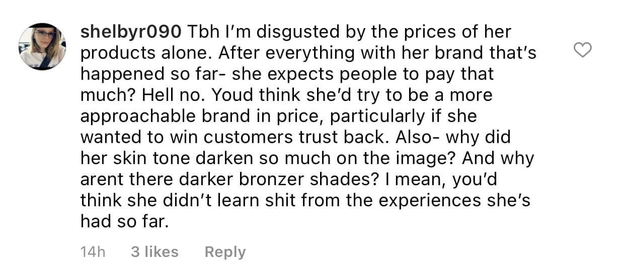 Commenter responds to Jaclyn Hill's new collection