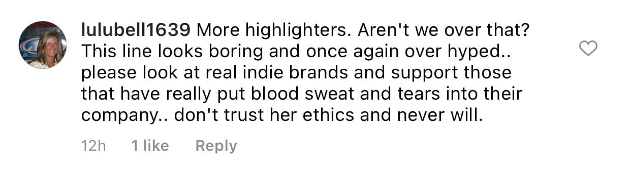 Commenter responds to Jaclyn Hill makeup