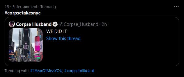 corpse husband trending nyc times square1