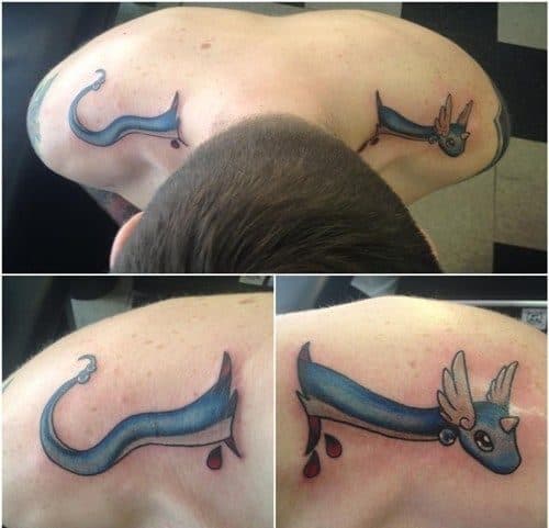 awful pokemon dragonair tattoo