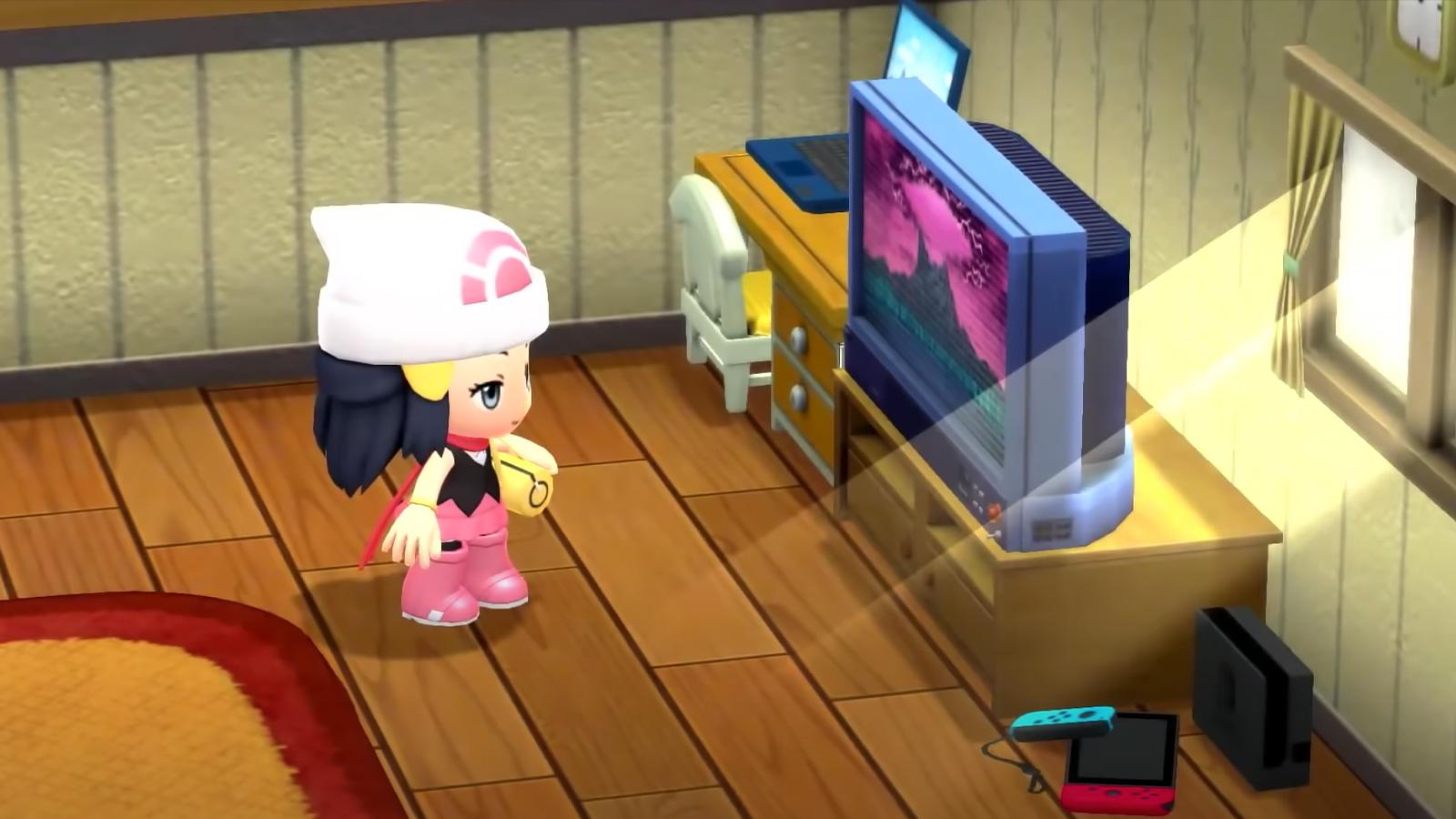 Screenshot of chibi Dawn from Brilliant Diamond & Shining Pearl Pokemon.