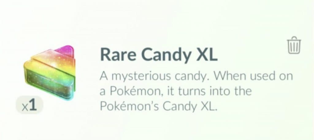 Screenshot of Rare Candy XL in Pokemon Go.