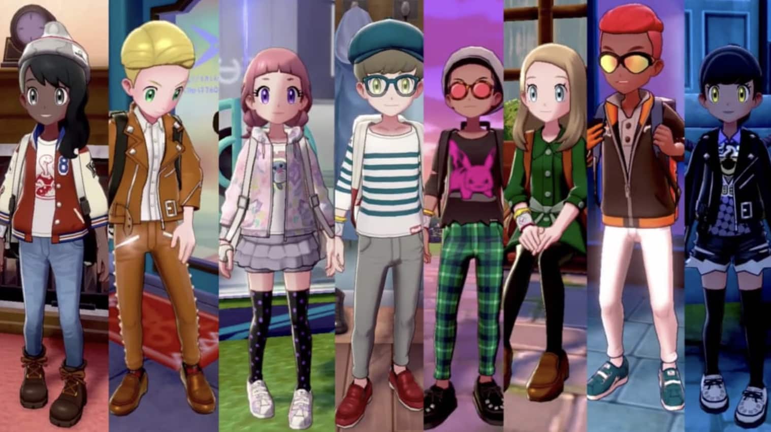 Screenshot of clothing and fashion in Pokemon Sword & Shield.