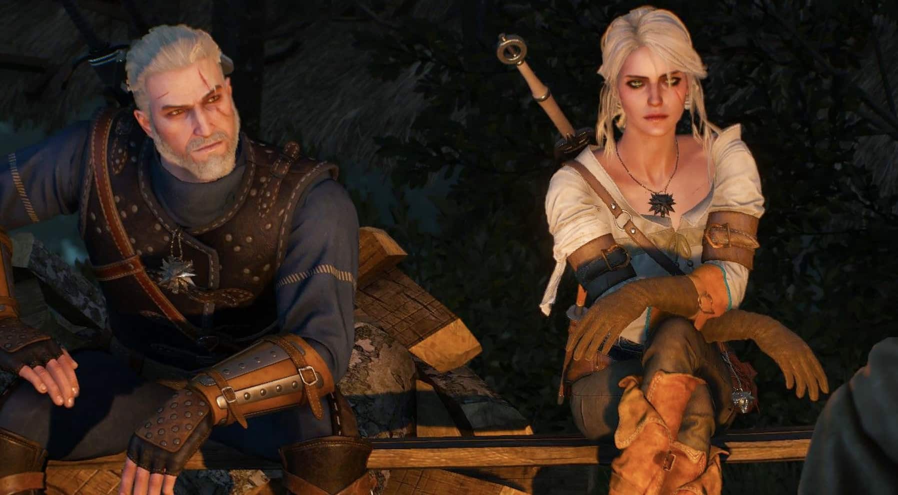 Screenshot of Geralt and Ciri in Witcher 3.
