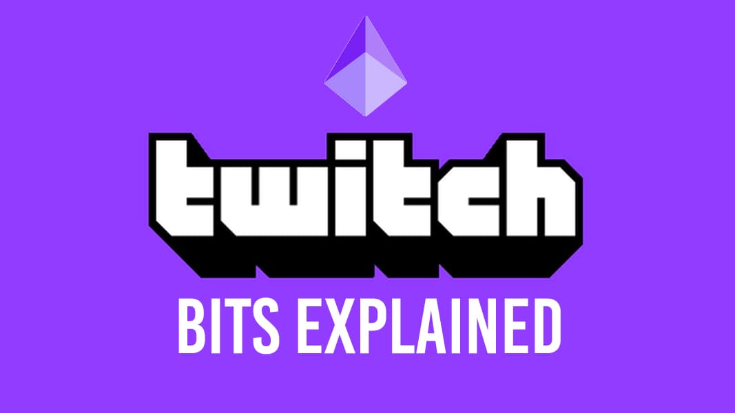 Twitch logo with bit logo and text