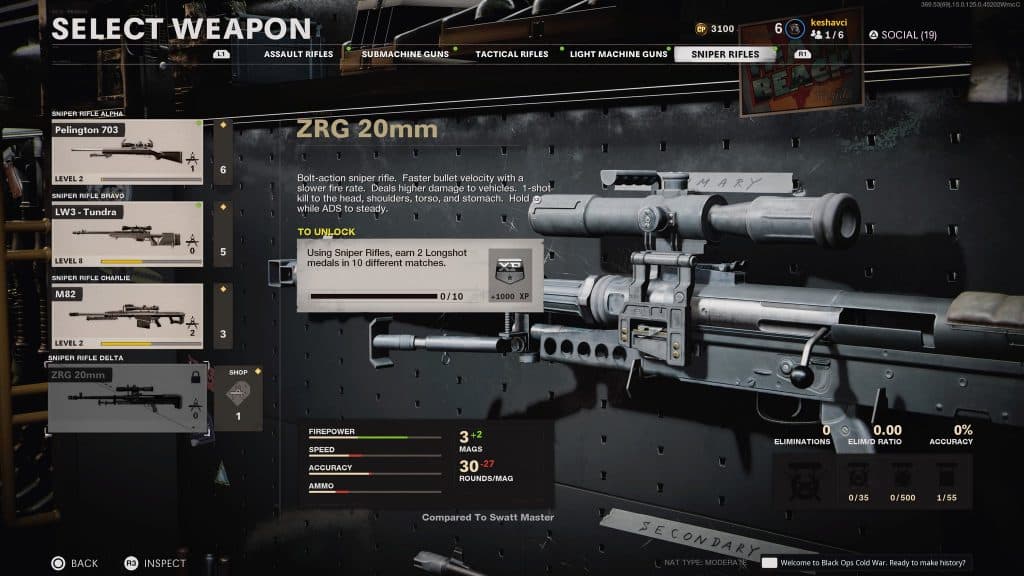 ZRG sniper rifle in Warzone and Black Ops Cold War