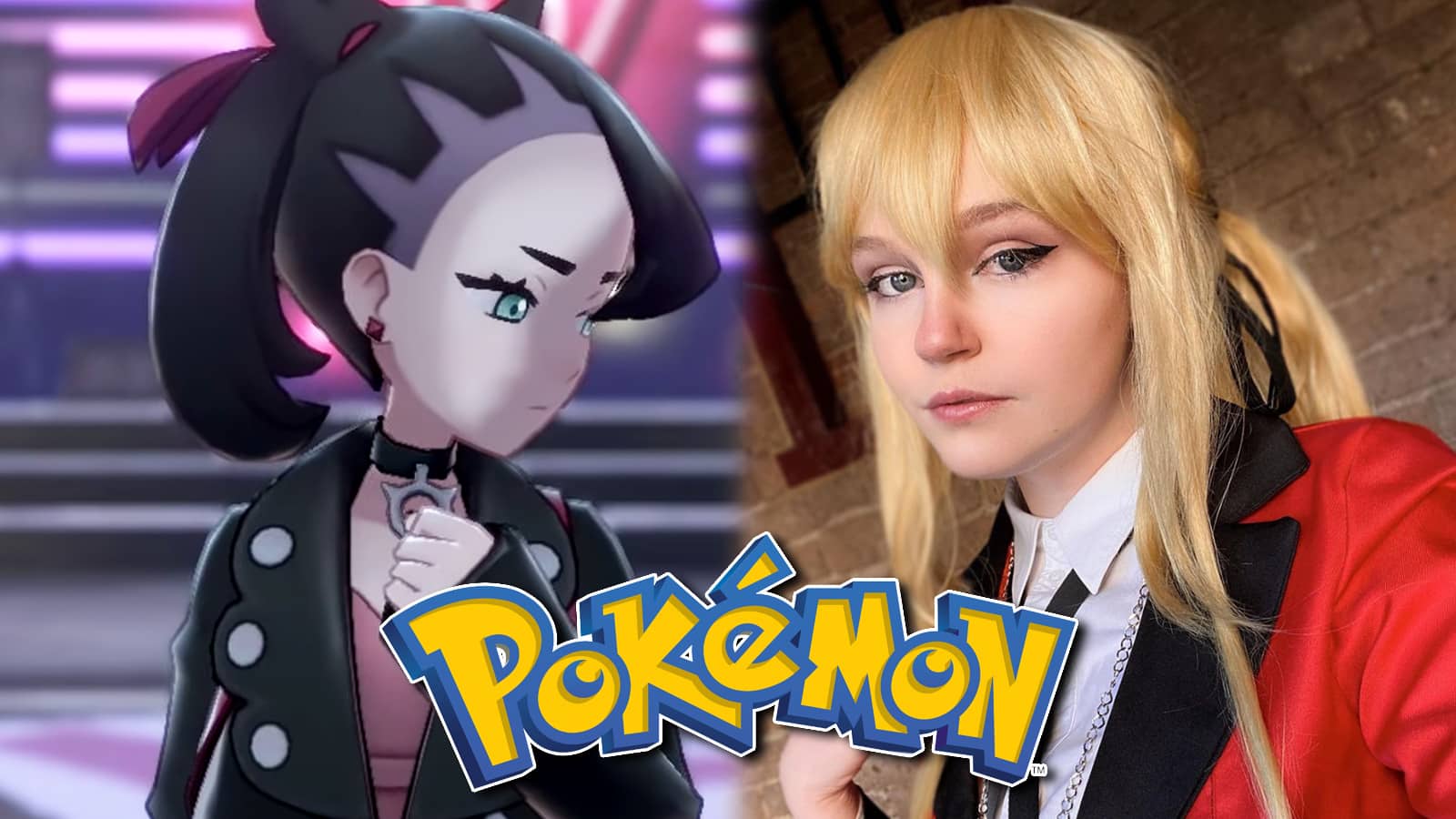 Marnie from Pokemon Sword & Shield next to cosplayer