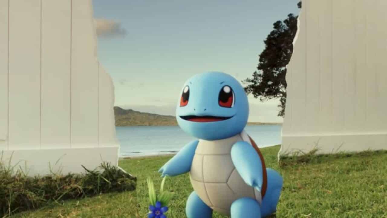 An image of Squirtle, one of the Pokemon in Pokemon Go where you can use free coins to get items.