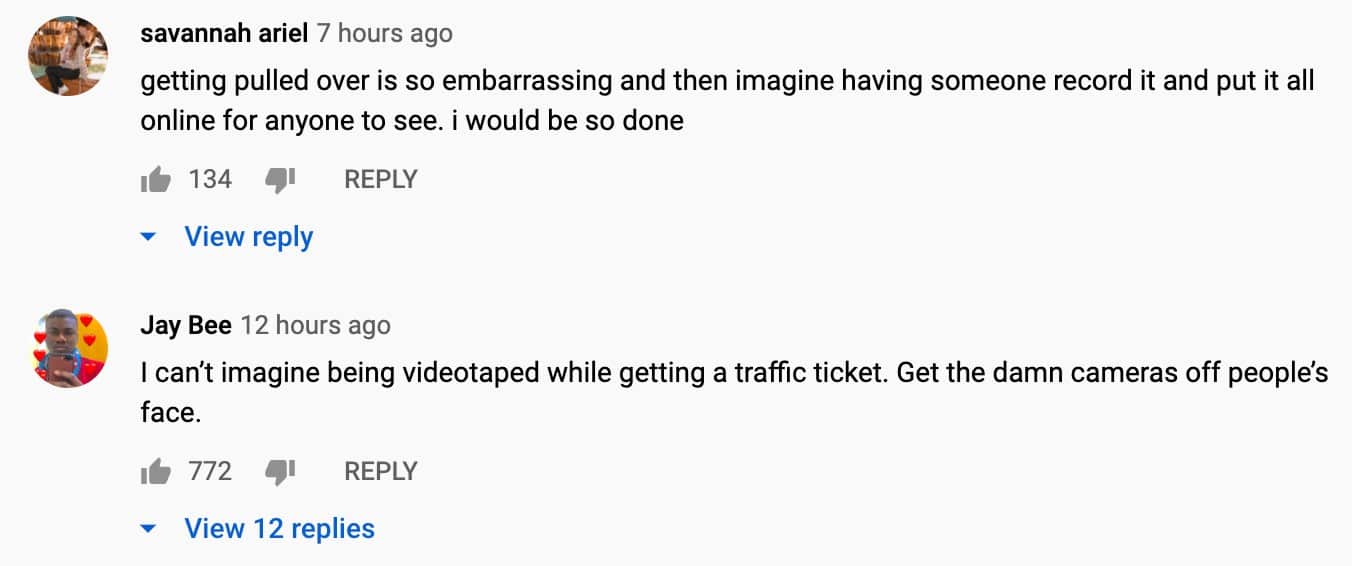 Comments on a paparazzi video of Addison Rae