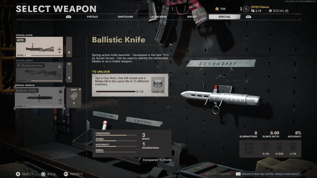 Black Ops Cold War Ballistic Knife