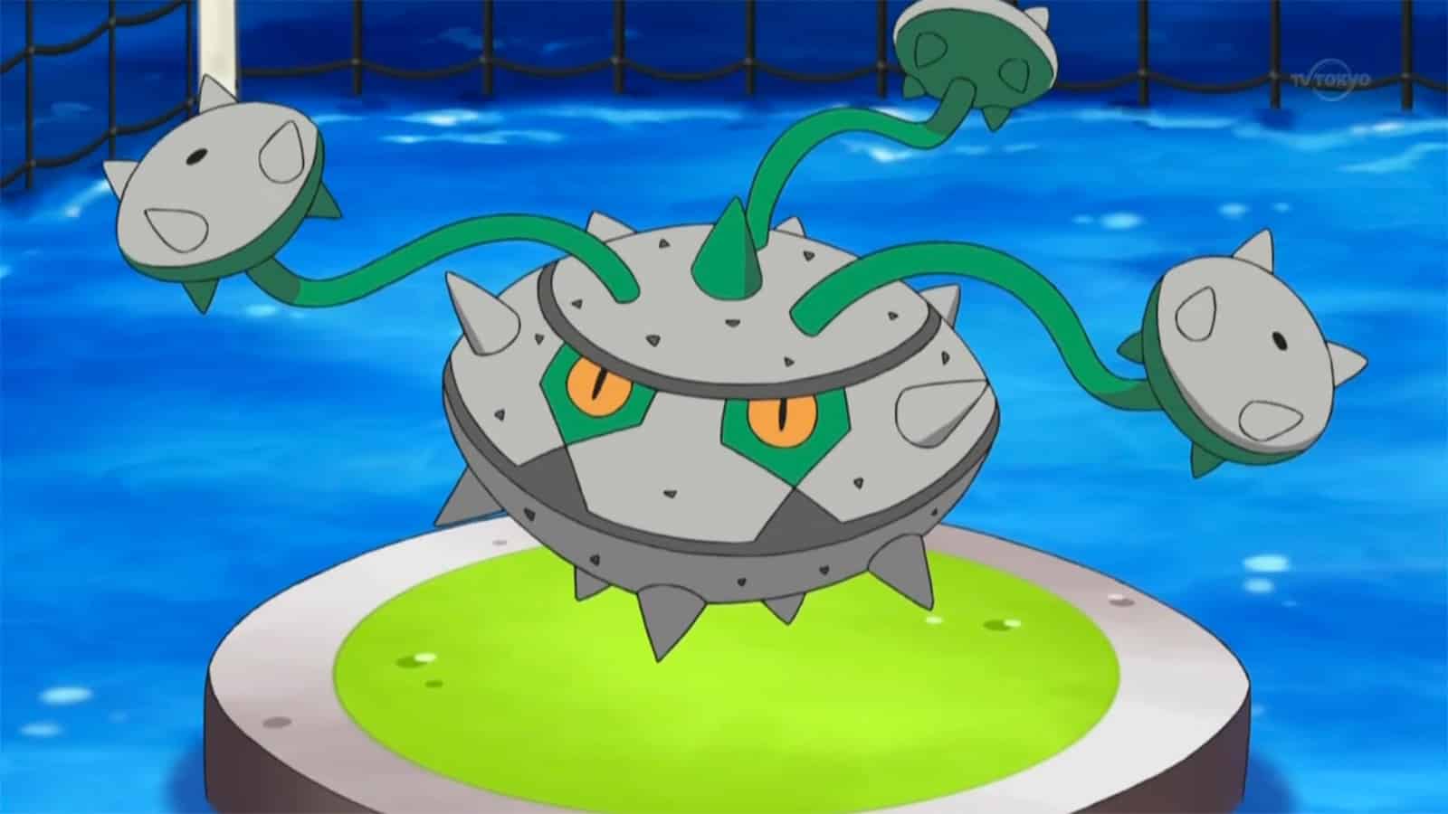 An image of Ferrothorn, one of the best grass-type Pokemon
