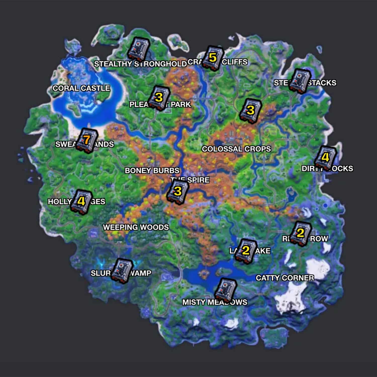 Fortnite Safe Locations Map