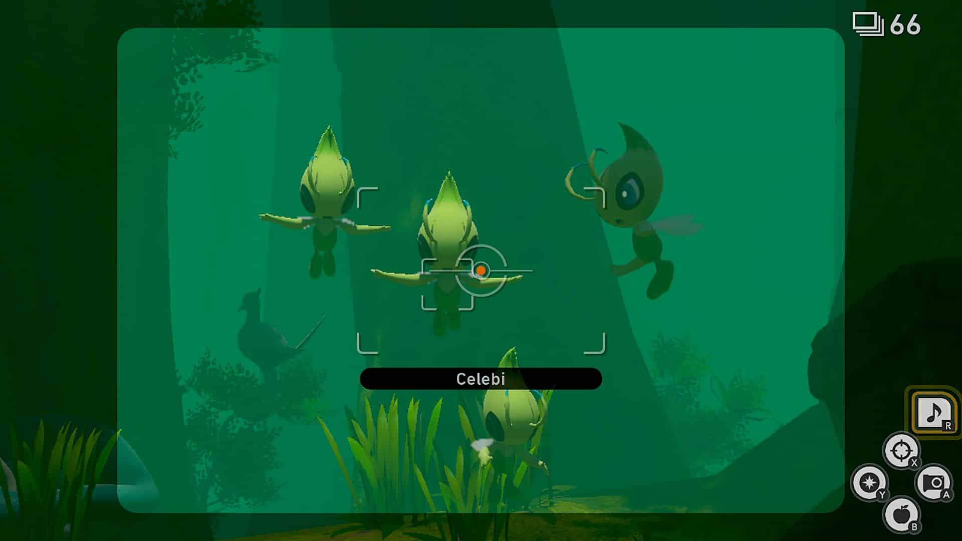 A group of Celebi in New Pokemon Snap