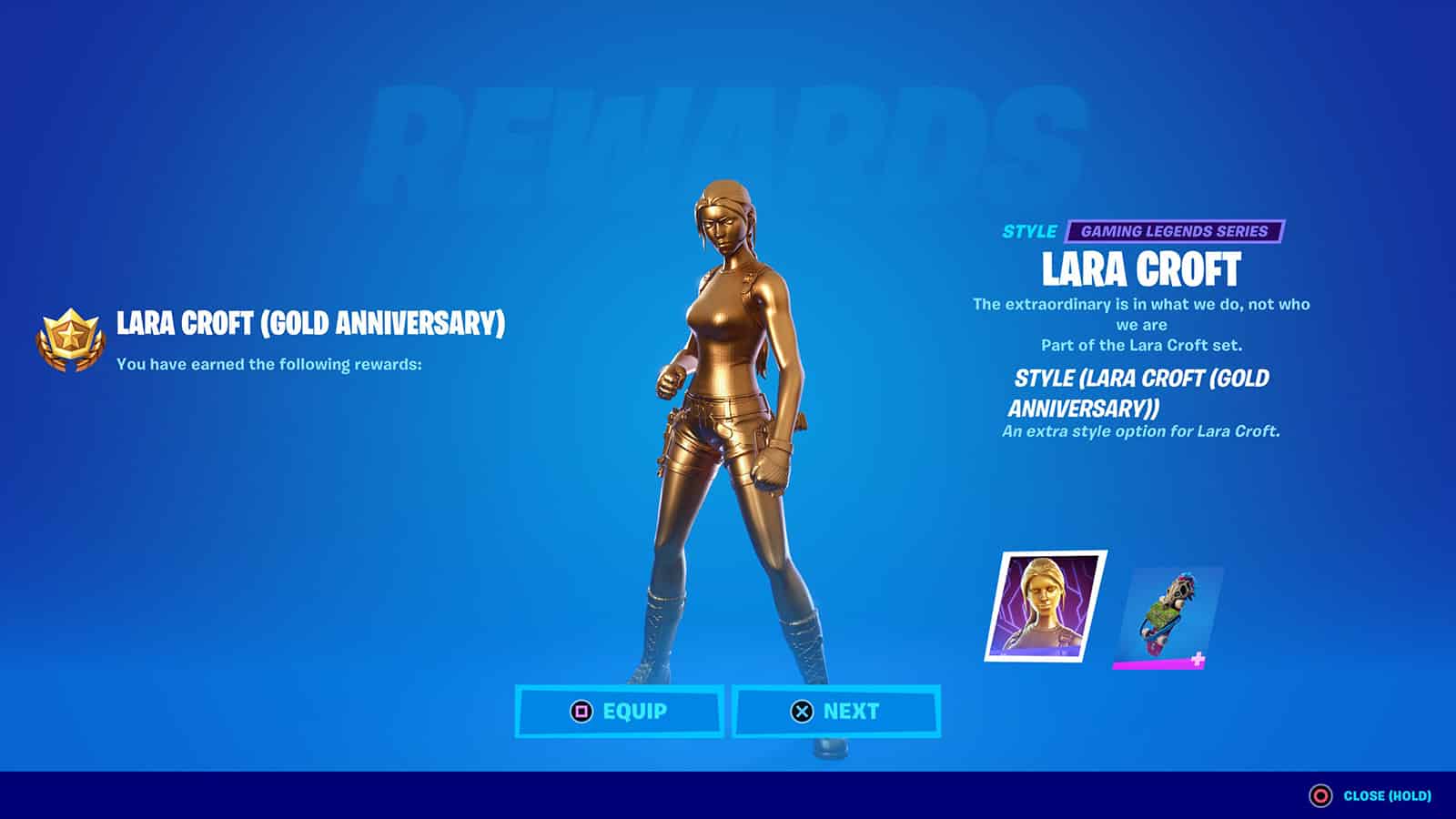 Fortnite Lara Croft Gold Anniversary skin