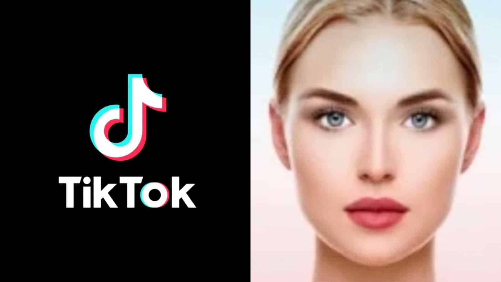 TikTok logo next to FaceApp's makeup filter