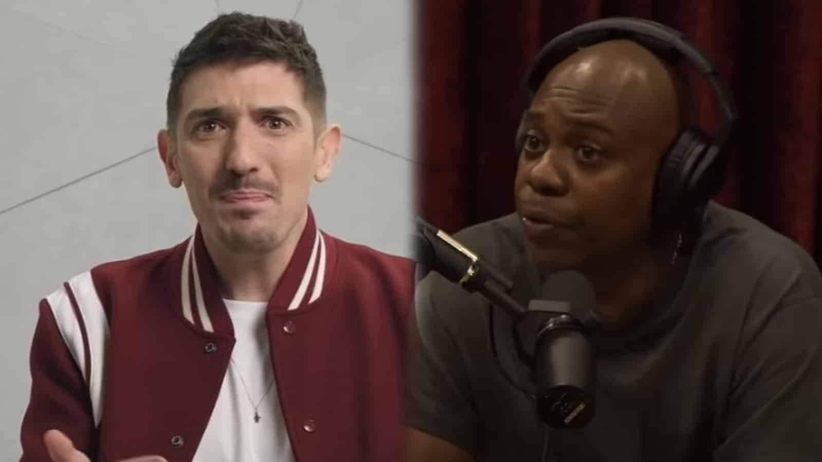 Andrew Schulz next to Dave Chapelle