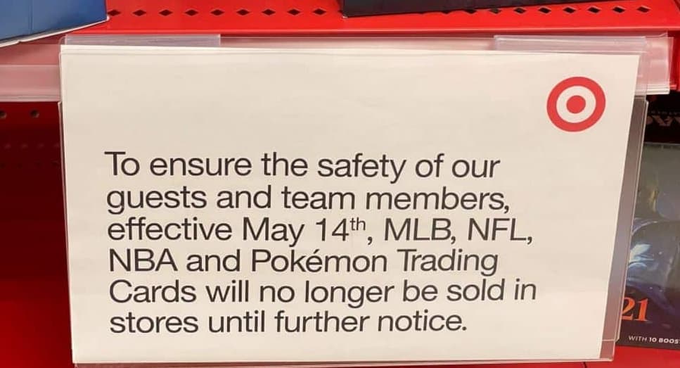 Target stops selling Pokemon Cards sign