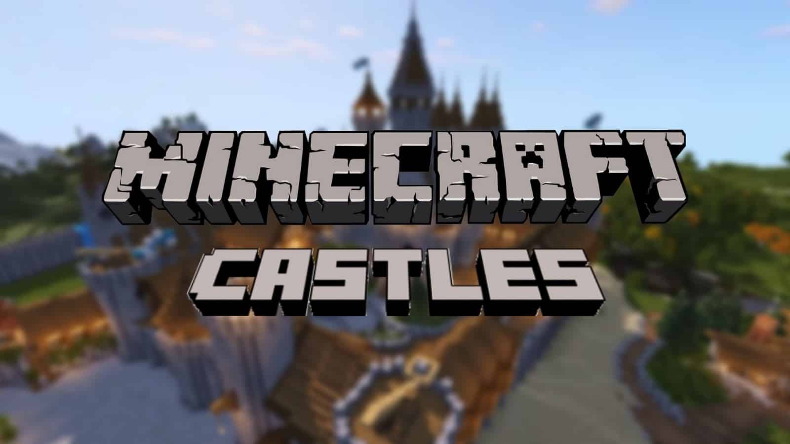 An image of a Minecraft castle with the Minecraft logo