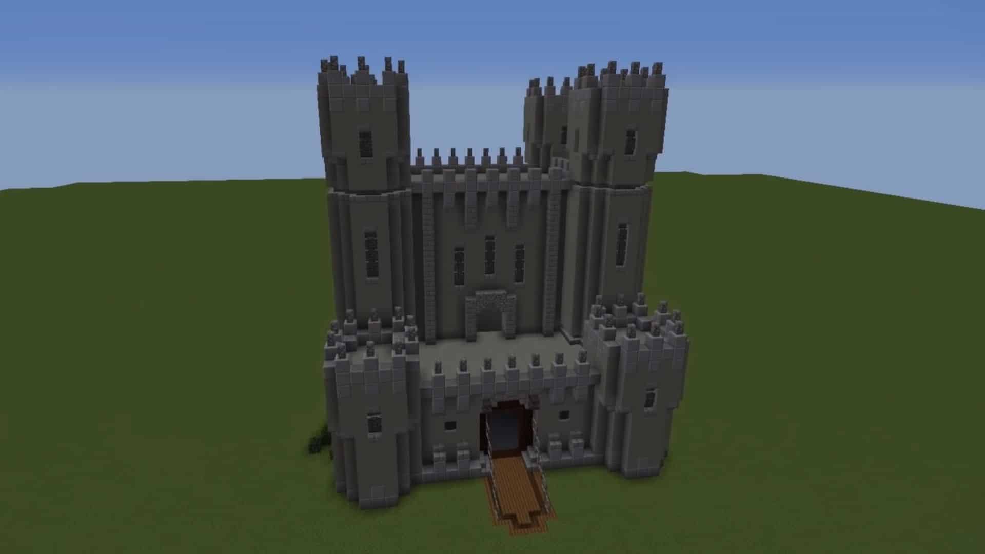 An image of a castle in Minecraft