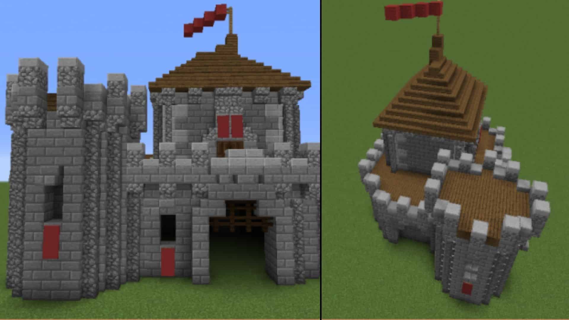A small stone Minecraft castle 