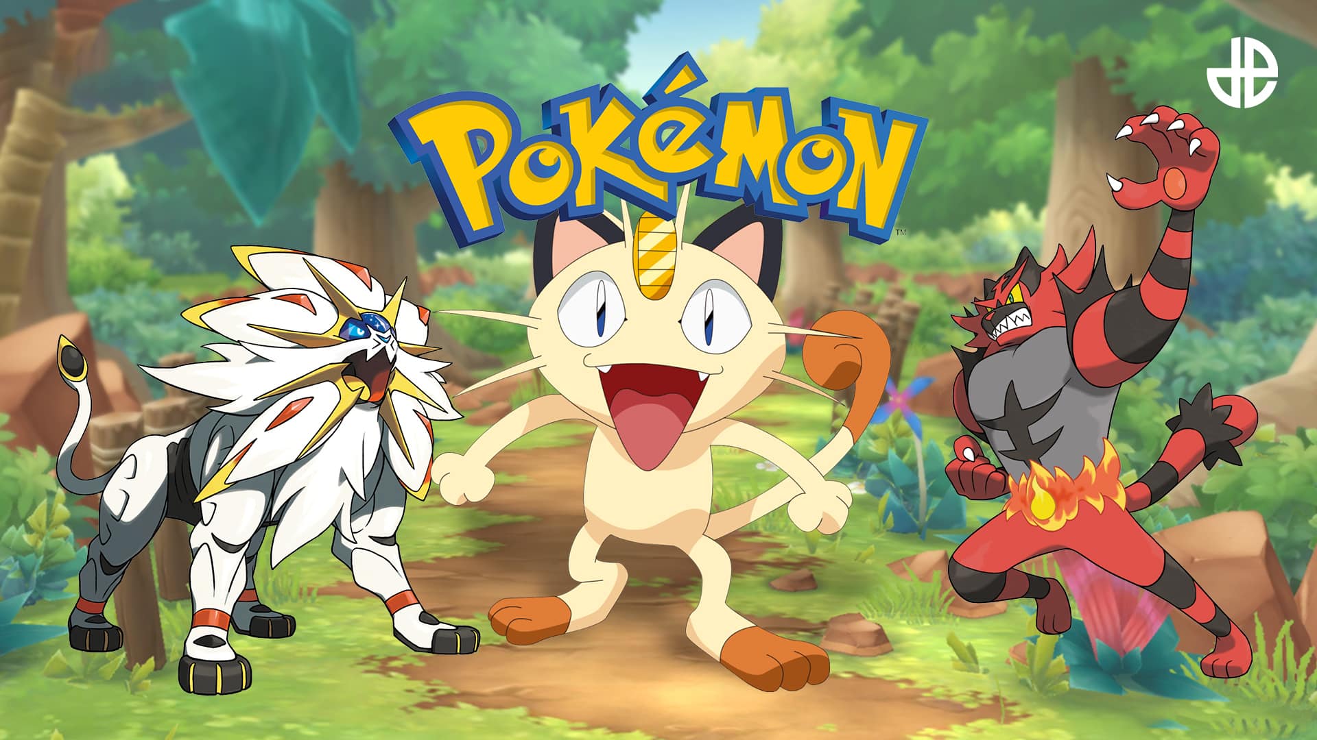 An image of Cat Pokemon from the Pokedex, including Meowth, Solgaleo, and Incineroar