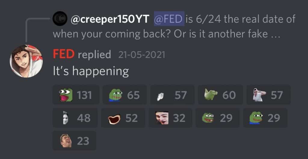 Fedmyster Twitch Return Confirmed