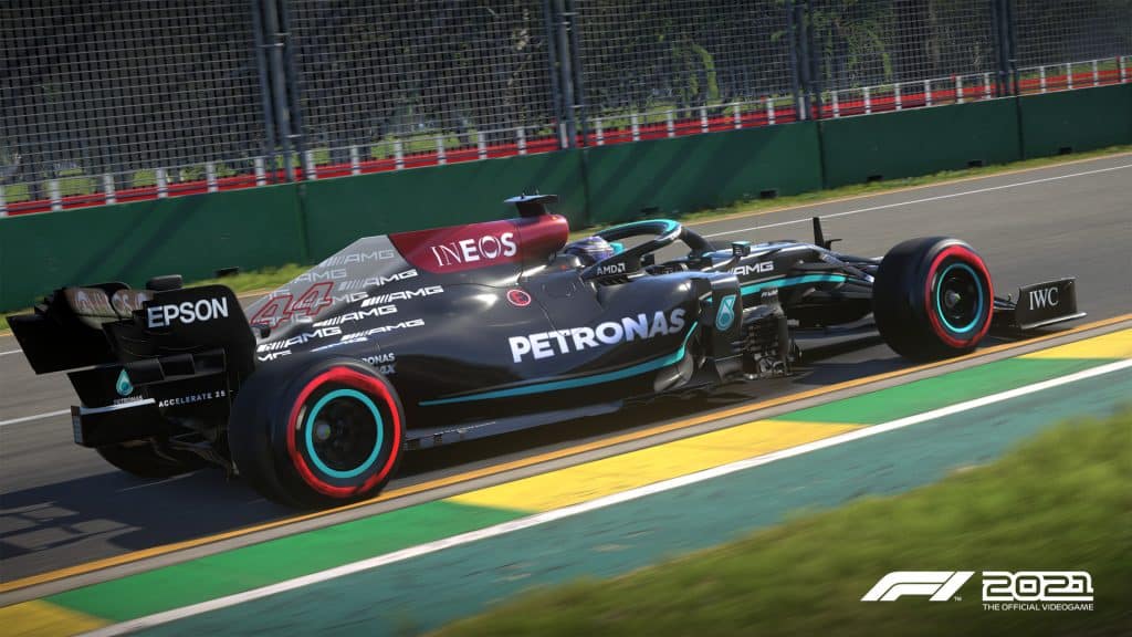 Lewis Hamilton in a Mercedes in F1 2021