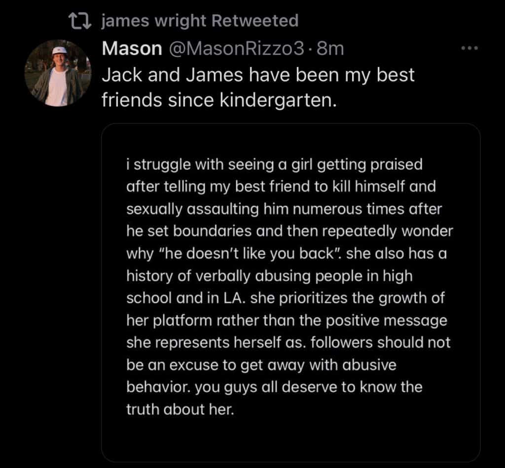 Mason Rizzo accuses Sienna Mae of sexually assaulting Jack Wright