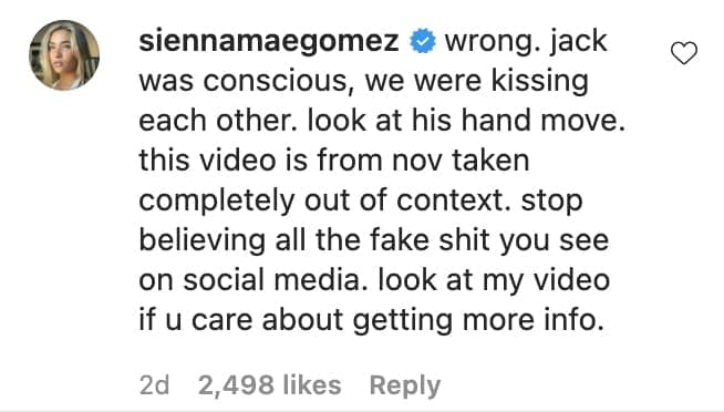 Sienna Mae instagram comment