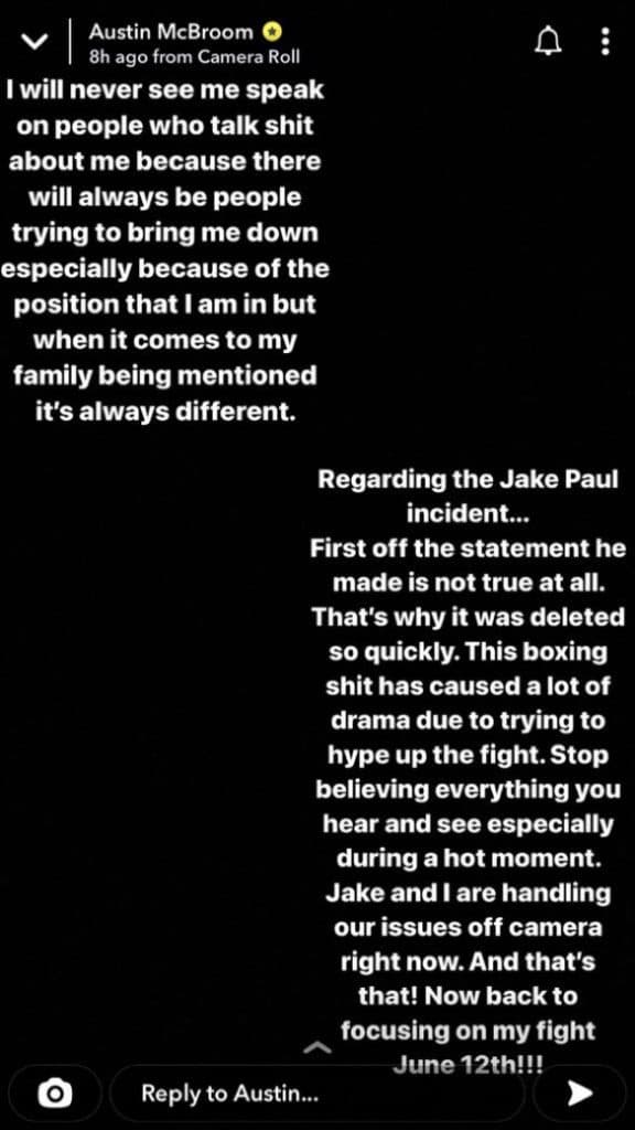 Austin McBroom addresses Jake Paul confrontation