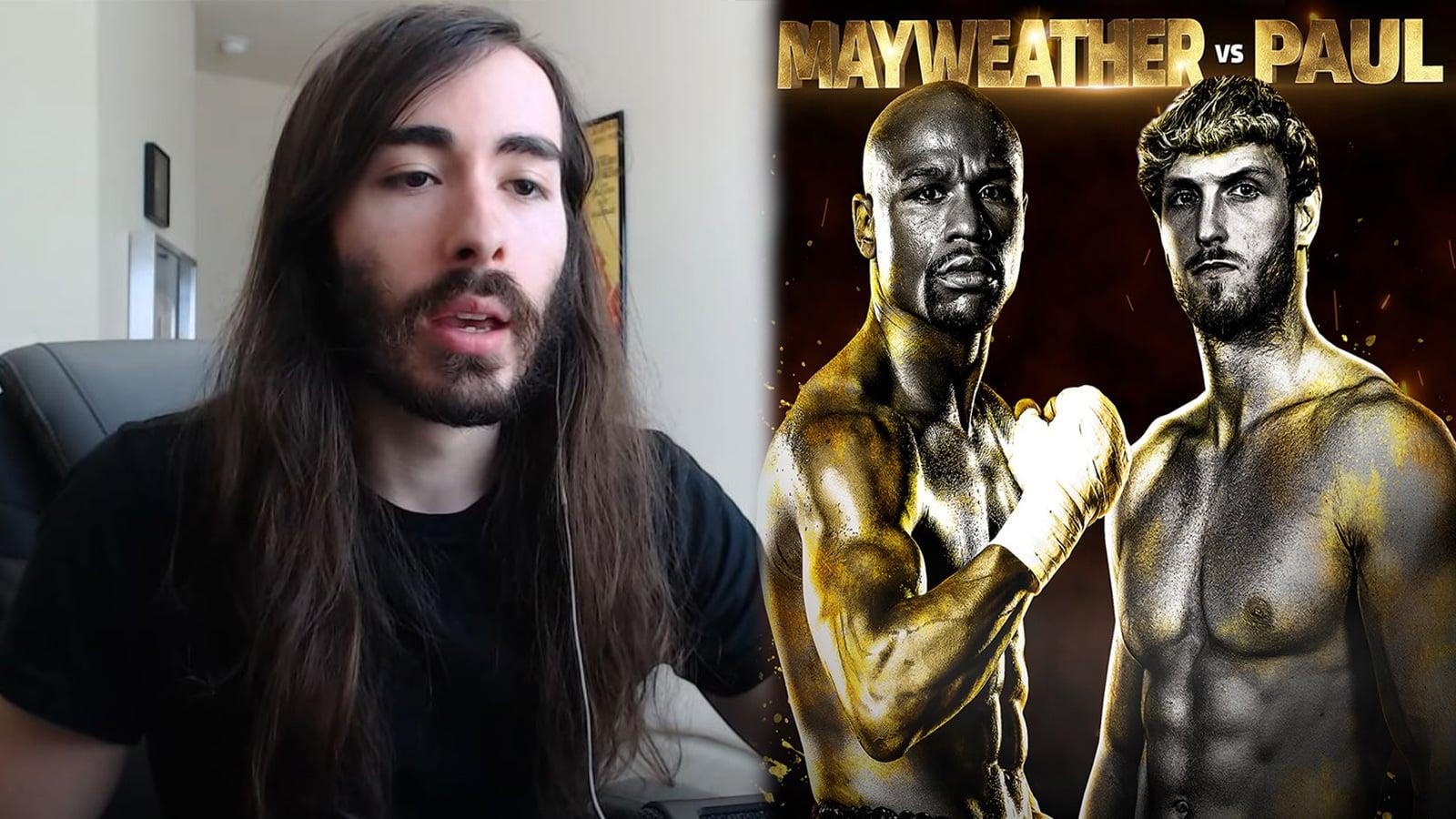 YouTuber MoistCr1TiKaL next Floyd Mayweather vs Logan Paul poster
