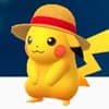 straw hat pikachu pokemon go