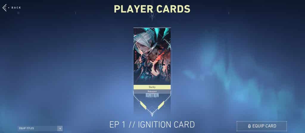 Valorant Ignition player card