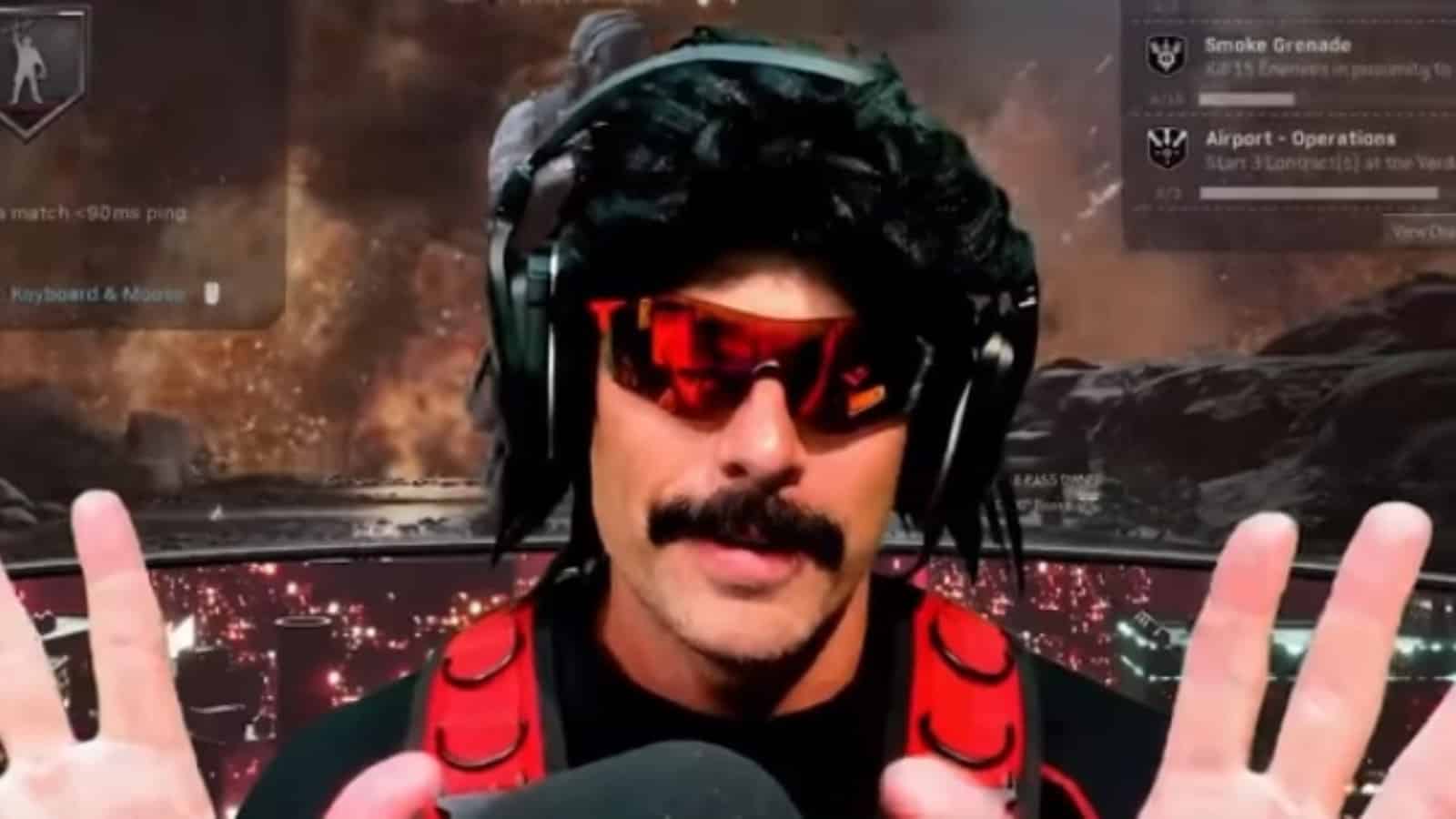 Dr Disrespect streaming Warzone on Twitch