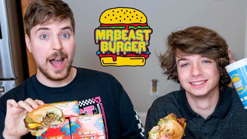 MrBeast and Karl Jacobs eating burgers