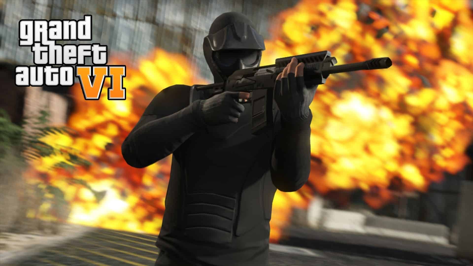 GTA Online character running away from fire