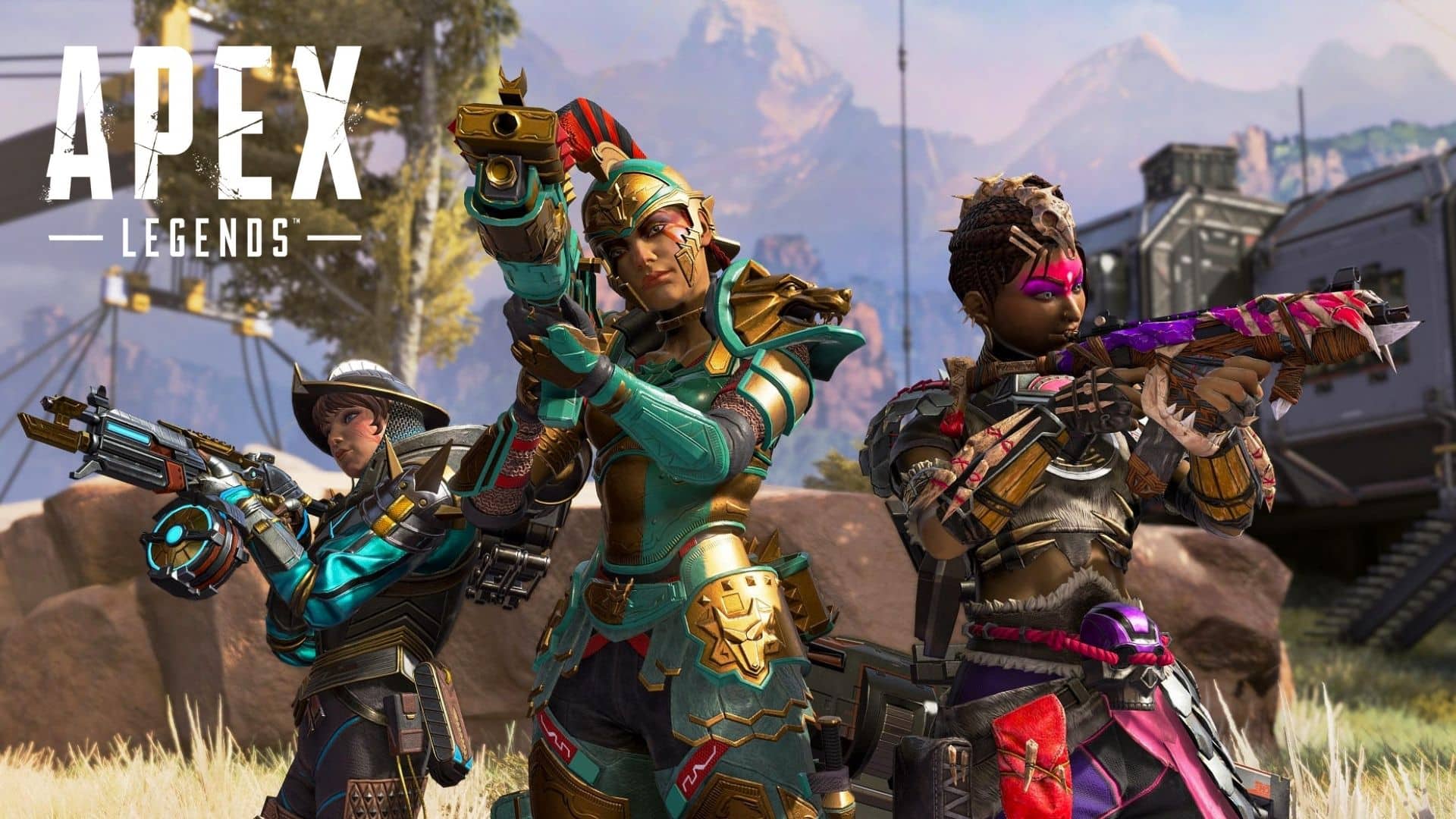 Apex Legends trio of characters all with weapons