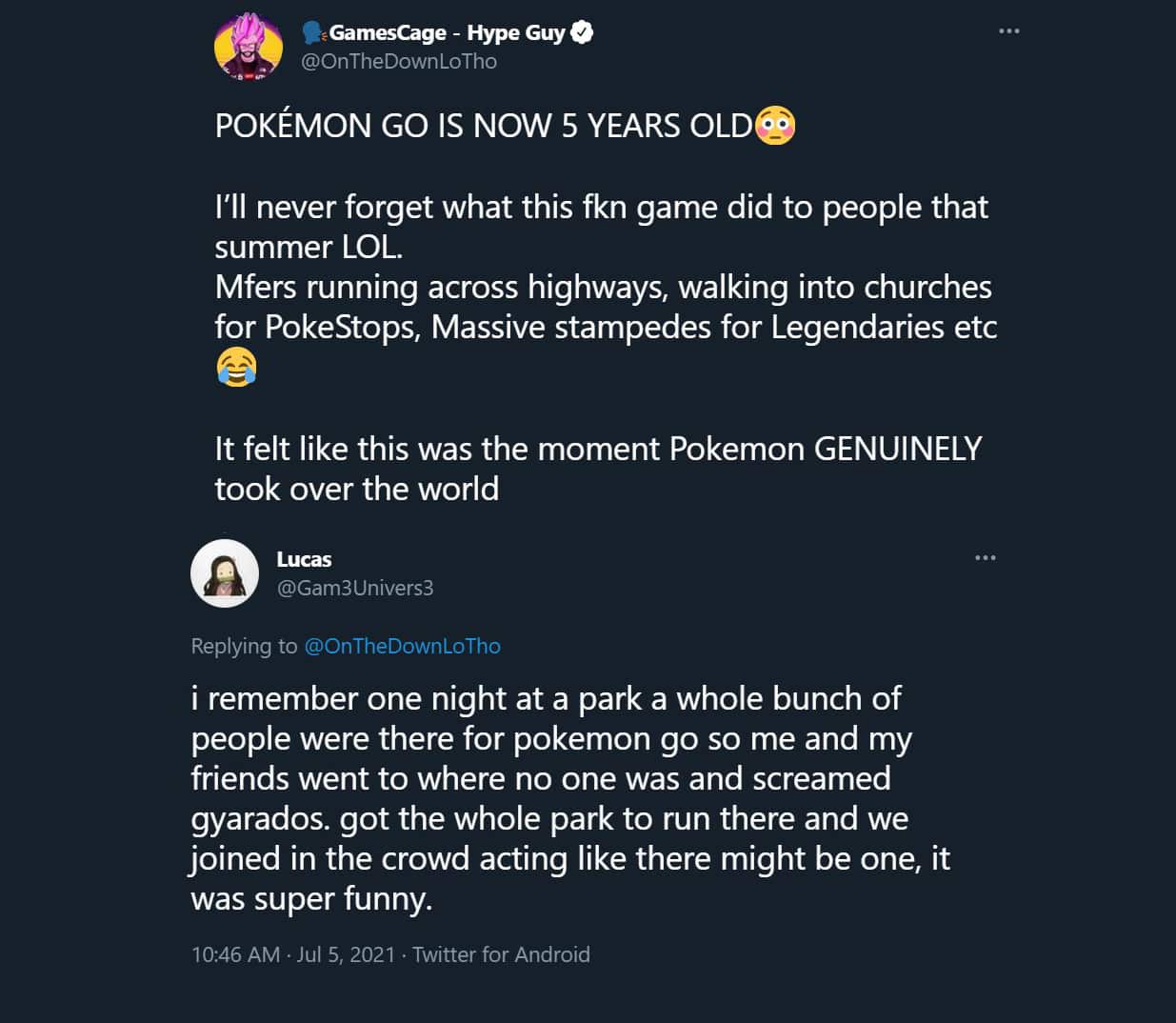 Pokemon Go fans celebrate 5th anniversary on Twitter