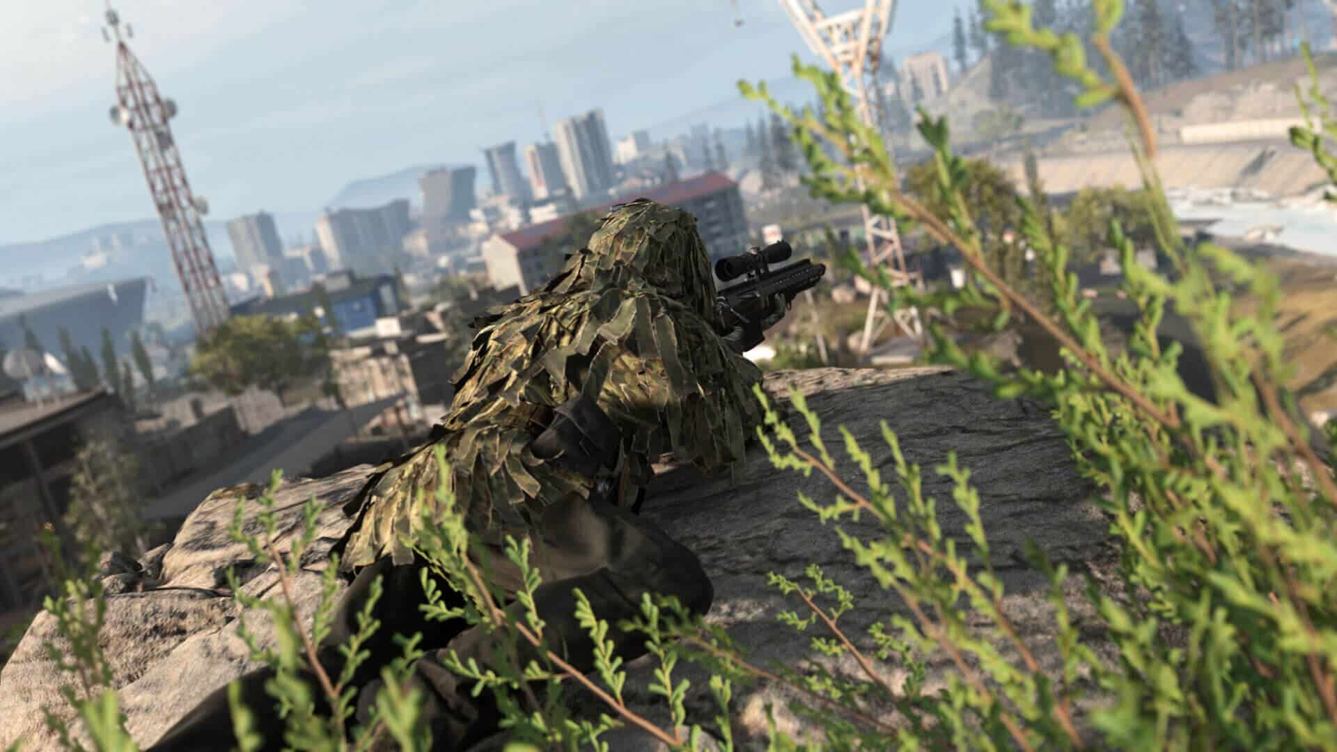 warzone ghillie suit sniper