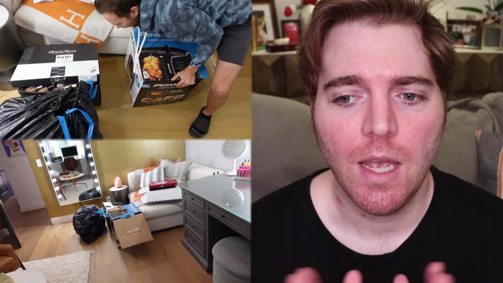 Image showing boxes of makeup and Shane Dawson