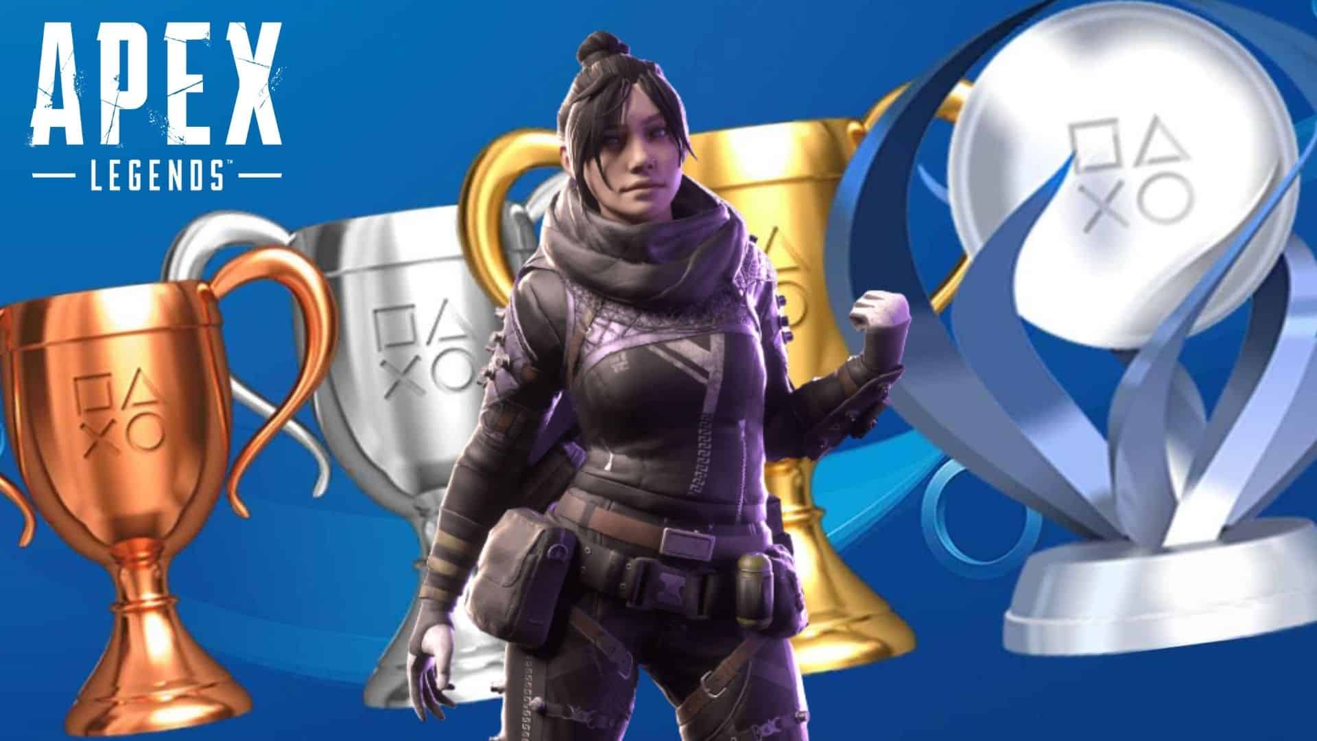 Playstation trophies with Apex Legends wraith
