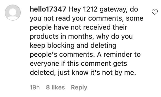 Comments on 1212 Gateway's Instagram post
