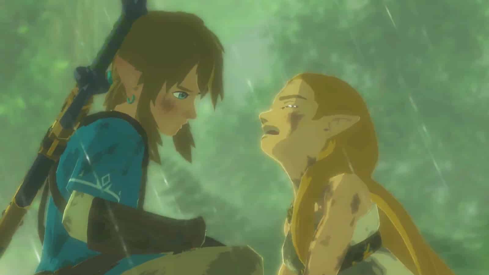 Link and Zelda crying Breath of the Wild trailer