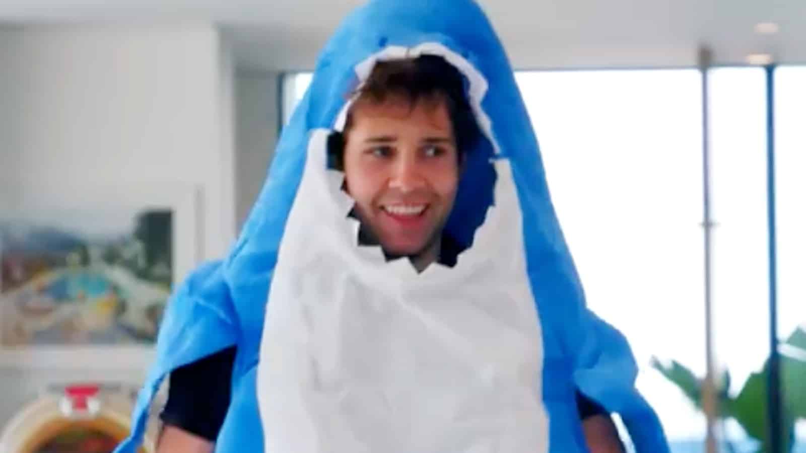 David Dobrik in a shark costume
