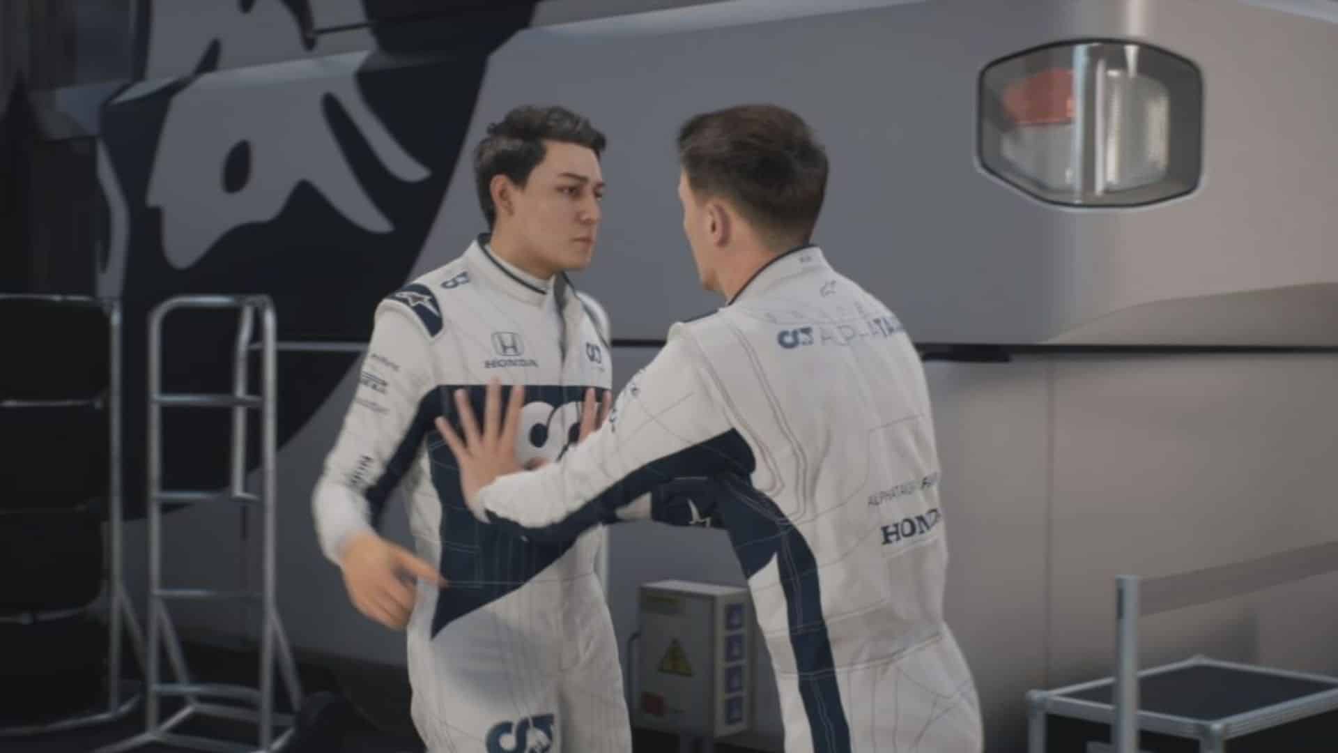 f1 drivers shoving each other in Braking Point