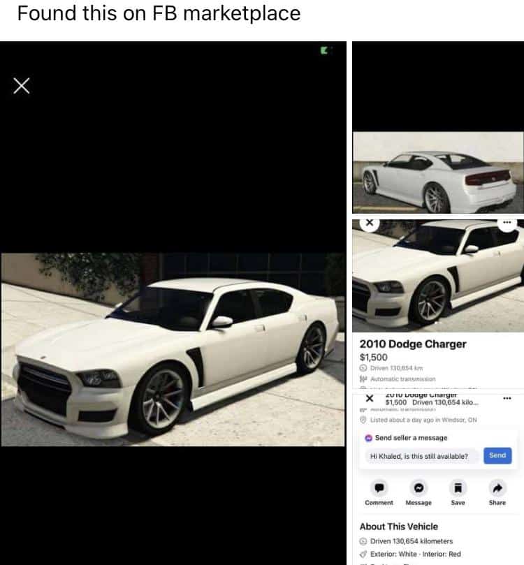 GTA Online car for sale on facebook